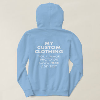 Custom Personalised WOMEN'S LIGHT BLUE HOODIE
