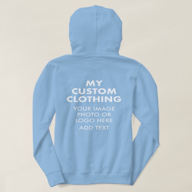 Custom Personalised WOMEN'S LIGHT BLUE HOODIE (Design Back)