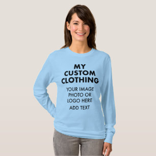 Custom Personalised WOMEN'S LIGHT BLUE LONG SLEEVE T-Shirt