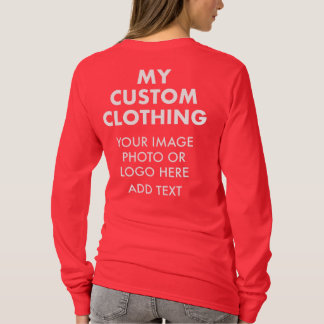 Custom Personalised WOMEN'S RED LONG SLEEVE T-Shirt