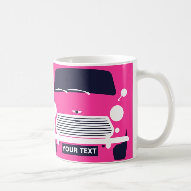 CUSTOM PERSONALIZE CLASSIC PINK MINI CAR COFFEE MUG (Right)