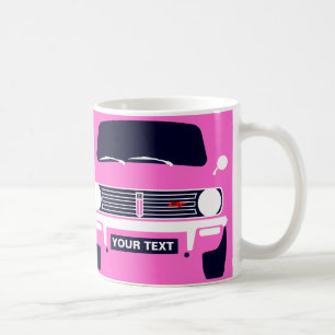 CUSTOM PERSONALIZE CLASSIC RETRO PINK MINI CLUBMAN COFFEE MUG