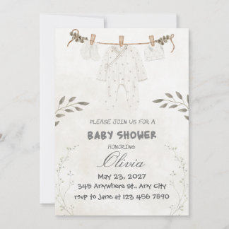 Custom Personalize Cute Baby Shower Invitation
