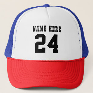 CUSTOM PERSONALIZE NUMBER NAME TYPOGRAPHY TRUCKER HAT