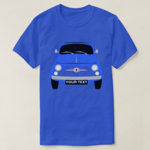 Custom Personalize Vintage classic Blue Fiat 500 T-Shirt