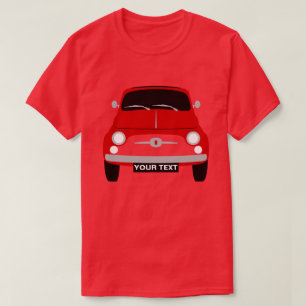 Custom Personalize Vintage classic red Fiat 500 T-Shirt