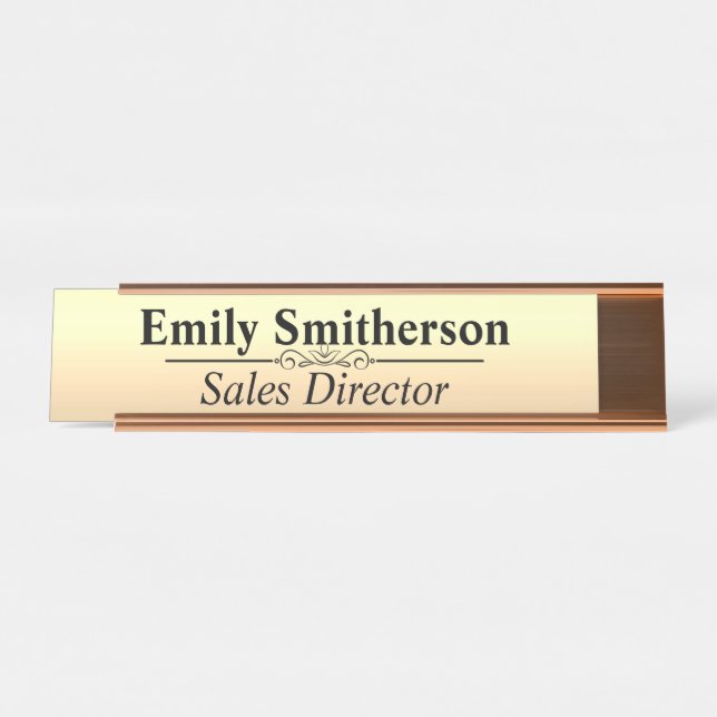Custom Personalized 2 x 8 Desk Nameplate (Front)