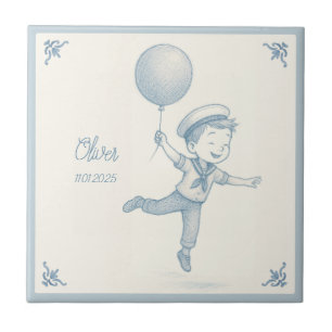 Custom personalized baby boy name ceramic tile