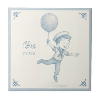 Custom personalized baby boy name ceramic tile