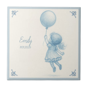 Custom personalized baby girl name ceramic tile