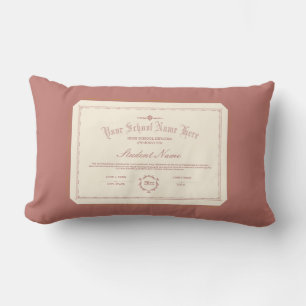 Custom Personalized Diploma Traditional Soft Red Lumbar Cushion
