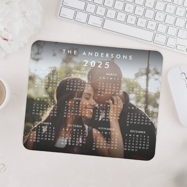 Custom Personalized Family Photo 2025 Calendar Mouse Pad (Creator Uploaded)