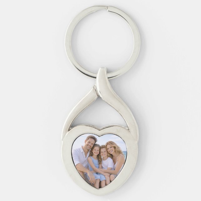 Custom Personalized Family Photo Key Ring (Front)