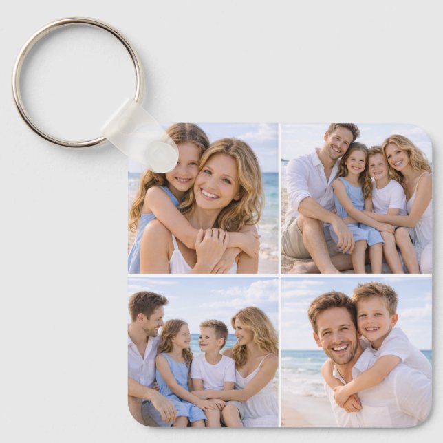 Custom Personalized Family Photo Key Ring (Front)