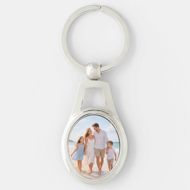 Custom Personalized Family Photo Key Ring (Front)
