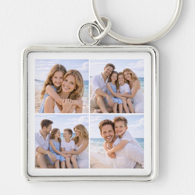 Custom Personalized Family Photo Key Ring (Front)