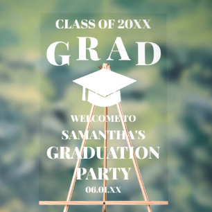 Custom Personalized Graduation Party Welcome Acrylic Sign
