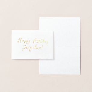 Custom / Personalized Happy Birthday Gold Foil Foil Card