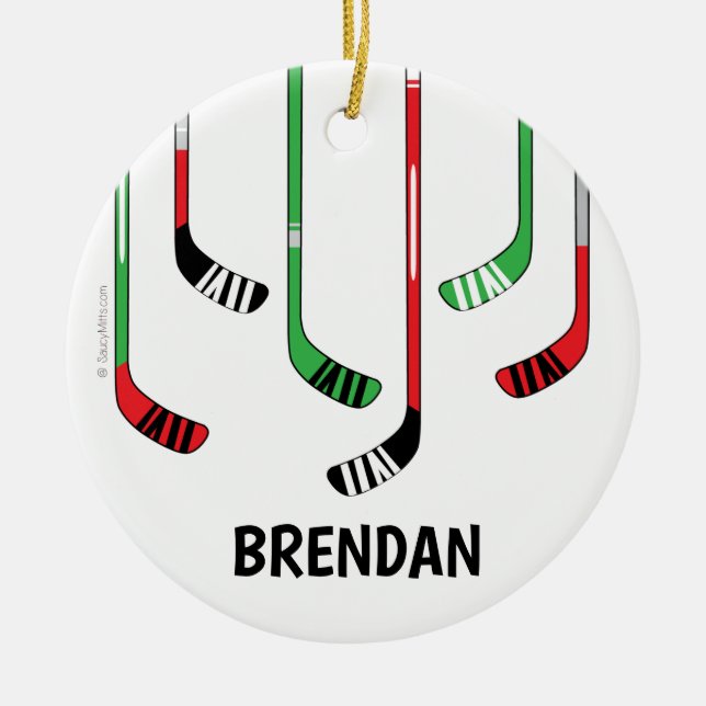 Custom Personalized Hockey Christmas Ornament (Front)