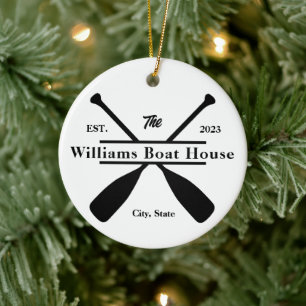 Custom Personalized Lake, River or Boat House Ceramic Ornament