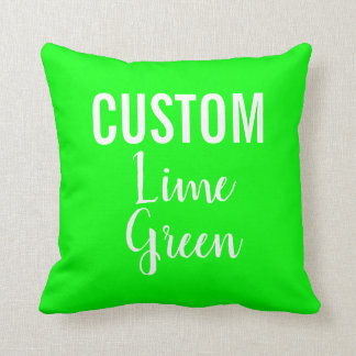 Custom Personalized LIME GREEN Throw Pillow