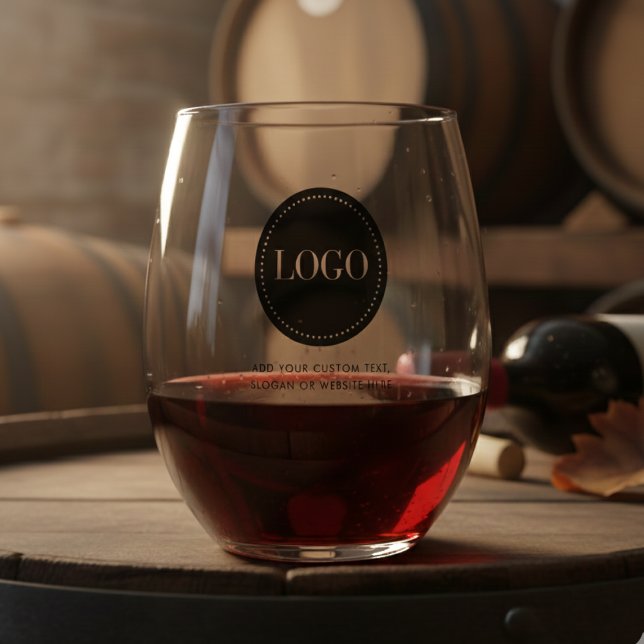 Custom Personalized Logo and Text  Stemless Wine Glass (Creator Uploaded)