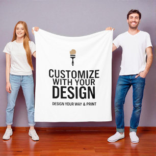 Custom Personalized Minimalist Company Branded Fleece Blanket