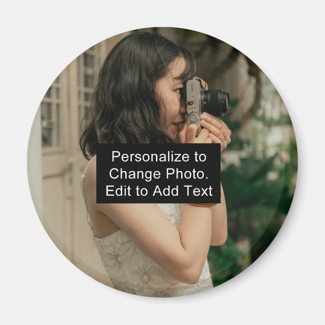 Custom Personalized Photo Artwork Name Slogan RD Magnet (Front)