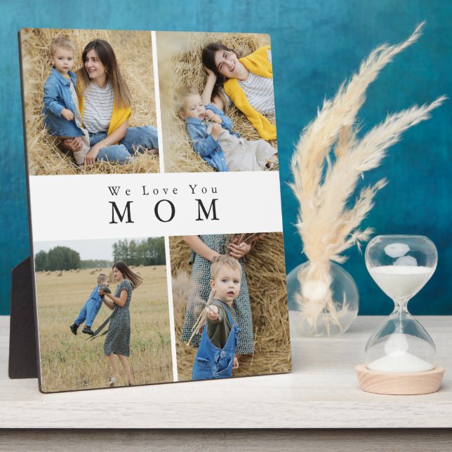 Custom Personalized Photo Collage Mother Family Plaque (Side)