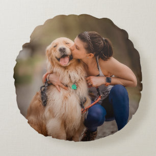 Custom Personalized Photo Double Sided  Round Cushion