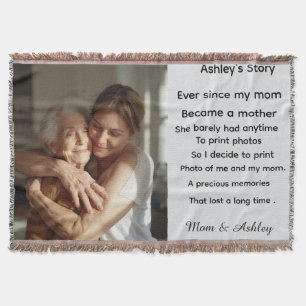 Custom personalized photo message for Mother's Day Throw Blanket