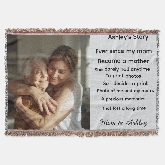 Custom personalized photo message for Mother's Day Throw Blanket (Front)