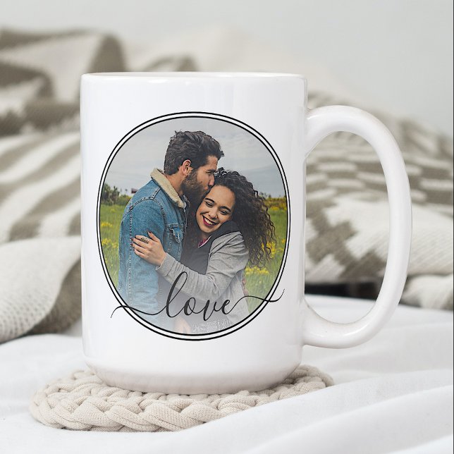 Custom Personalized Photo Simple Love Quote Text Coffee Mug (Creator Uploaded)