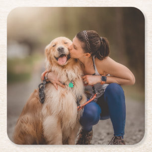 Custom Personalized Photo  Square Paper Coaster