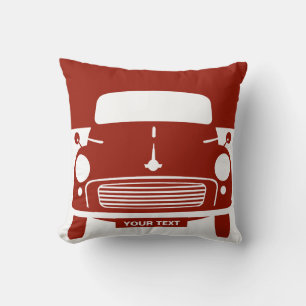 Custom Personalized red Morris Minor cushion