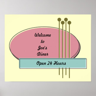 Custom Personalized Retro 50s Style Ads/Posters Poster