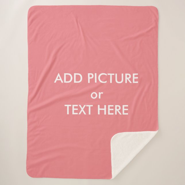 custom personalized sherpa fleece blanket pink (Front)