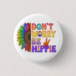 Custom Personalized Sloth Peace Hippie 3 Cm Round Badge