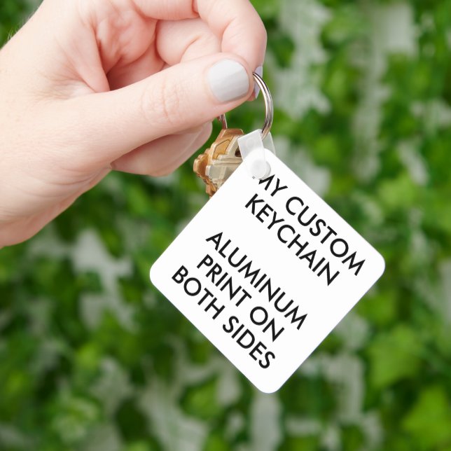 Custom Personalized SQUARE ALUMINUM PHOTO KEYCHAIN (Hand)