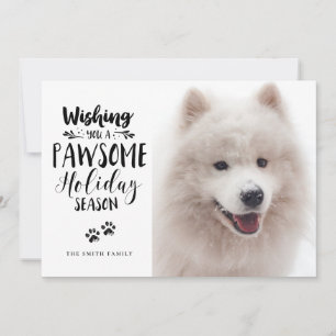 Custom Pet 2 Photo   Pawsome Typography Holiday