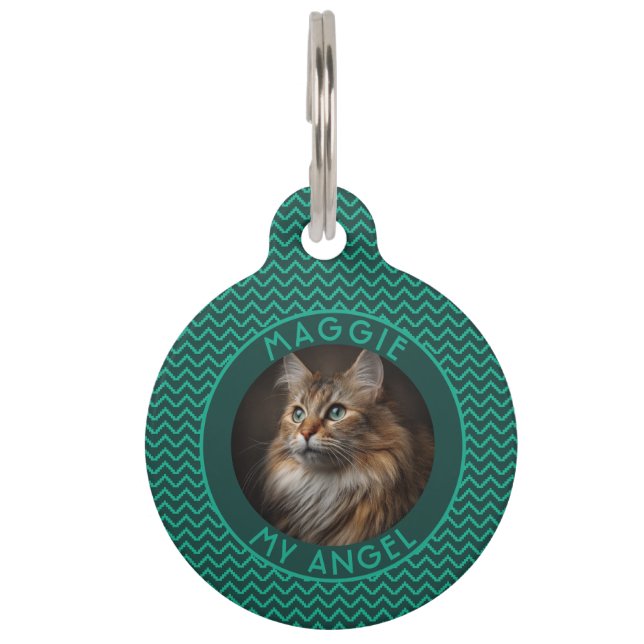 Custom Pet Appreciation Gift Chevron Checkers Tag (Front)