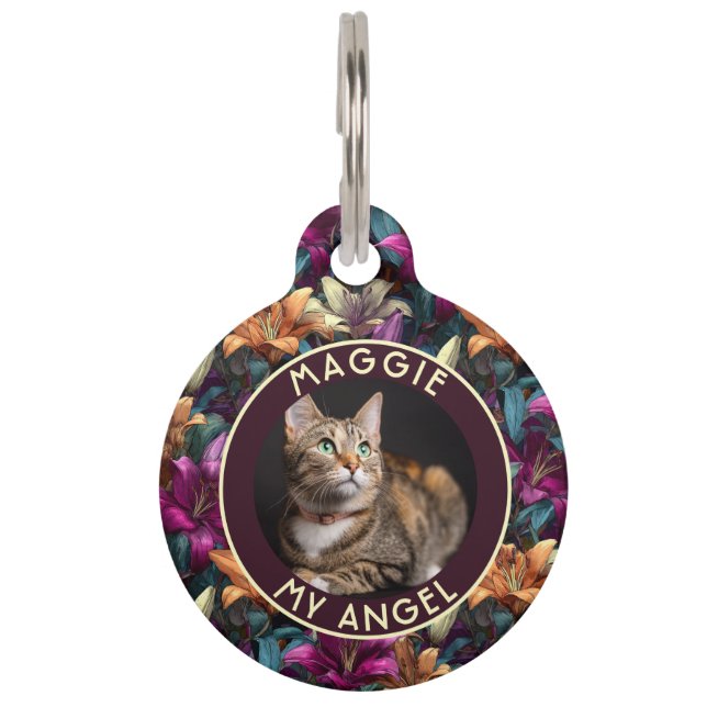 Custom Pet Appreciation Gift Lilies Pattern Tag (Front)