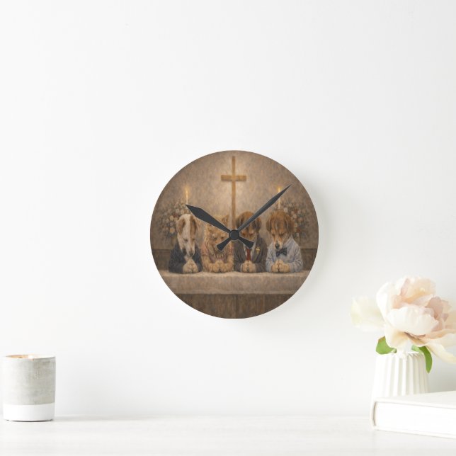 Custom Pet Art Acrylic Wall Clock – 10.75" Modern  (Home)
