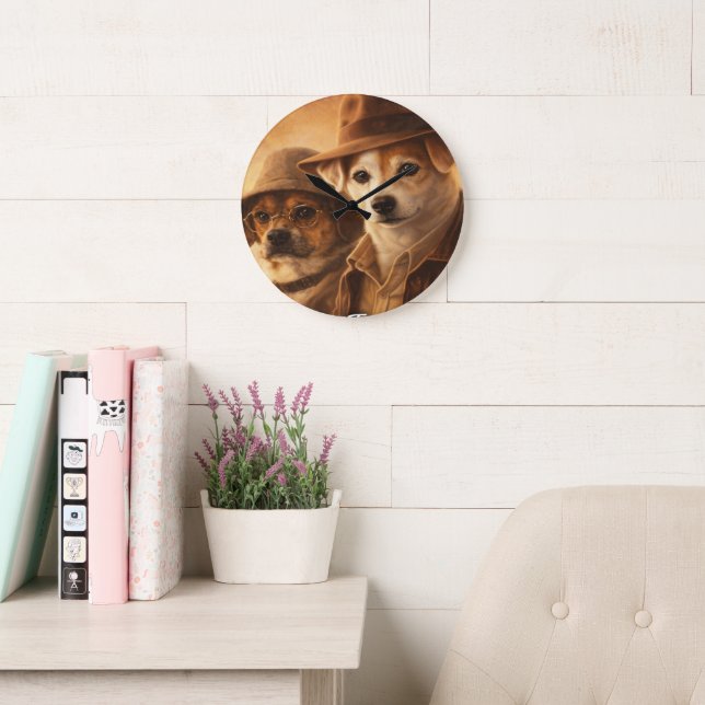 Custom Pet Art Acrylic Wall Clock – 10.75" Modern  (Reading Room)