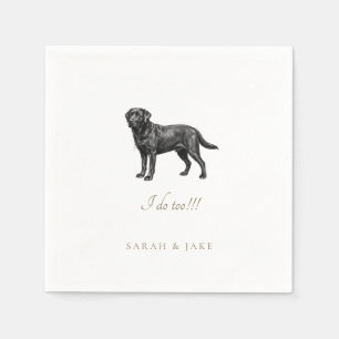 Custom Pet Black Lab Wedding II Napkin