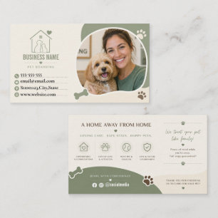 Custom Pet Boarding Business Card with Photo
