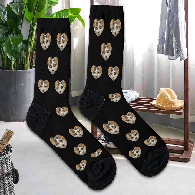 Custom Pet Cat Dog Photo Modern Personalised Socks (Creator Uploaded)