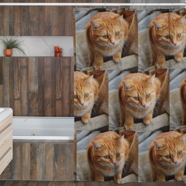Custom Pet Cat Dog Photo Template Shower Curtain (Creator Uploaded)