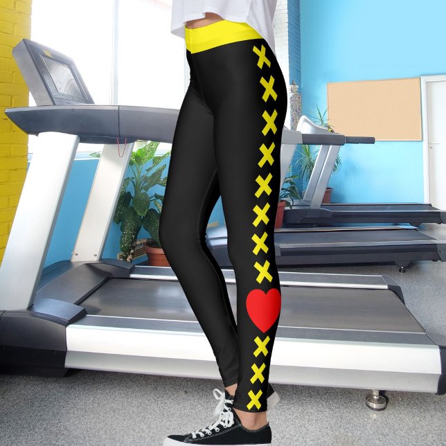 Custom Pet Cat Mum Quote Yellow Pattern Love Black Leggings (Creator Uploaded)