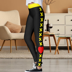 Custom Pet Cat Mum Quote Yellow Pattern Love Black Leggings
